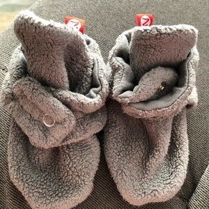 Zutano Booties, Gray, non slip, 18M